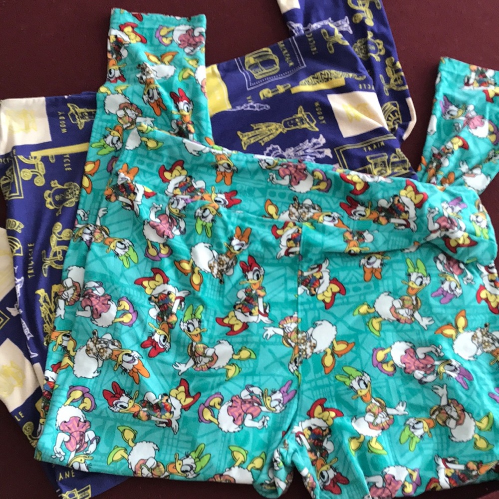 (2) pair lularoe Disney themed leggings TC2